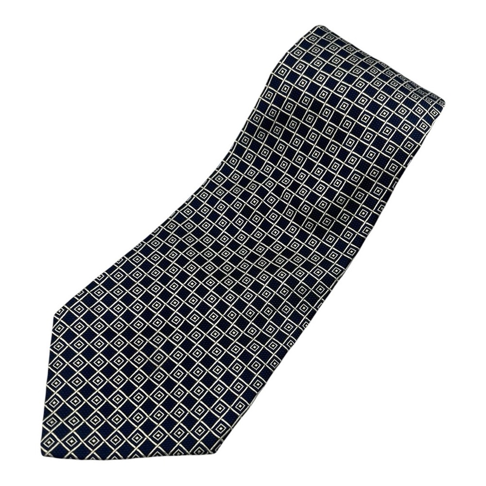 Polo‎ by Ralph Lauren Navy Blue Printed Silk Tie